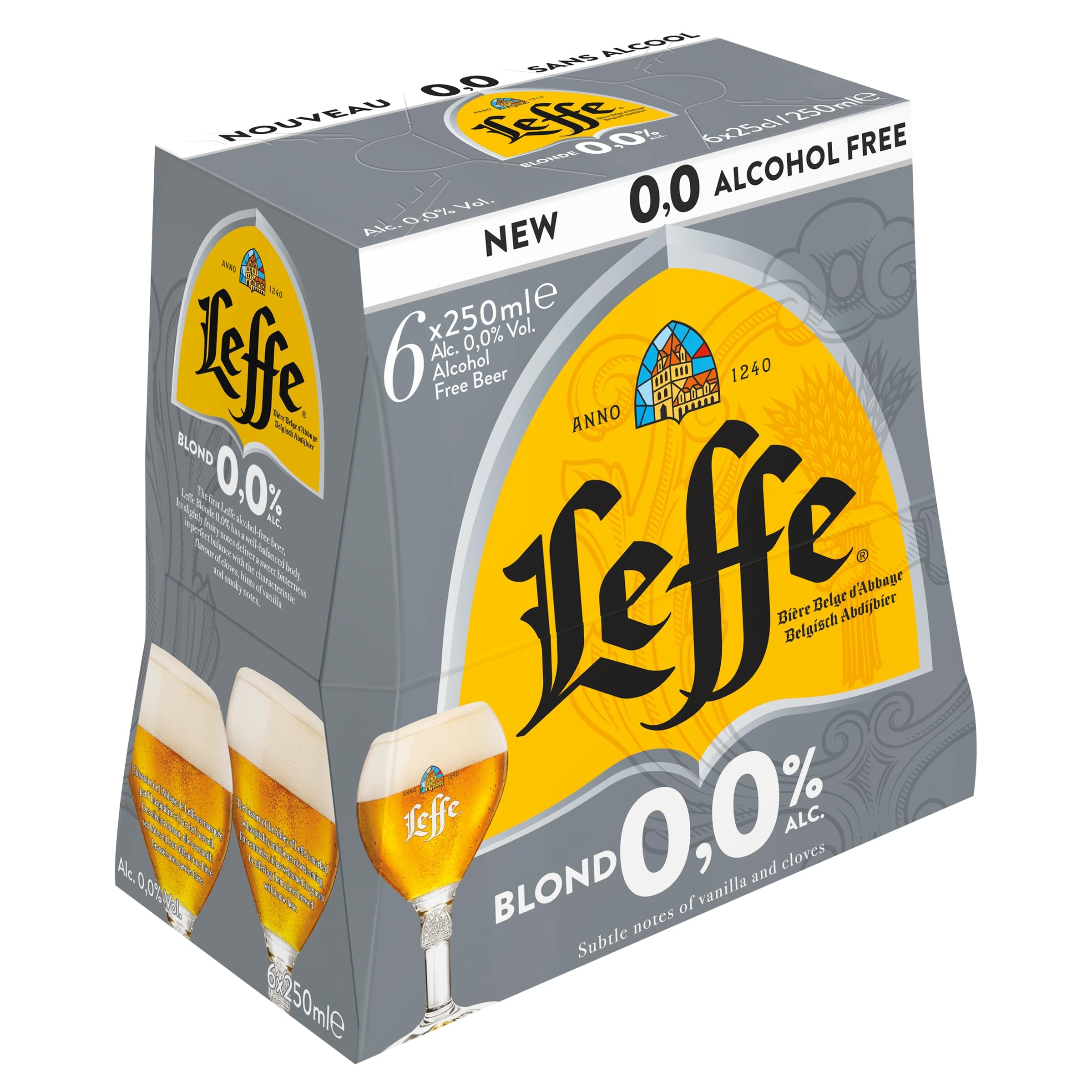 LeffeBlonde 0% Alcohol Free Beer 24 x 250ml Bottles Blonde Ale