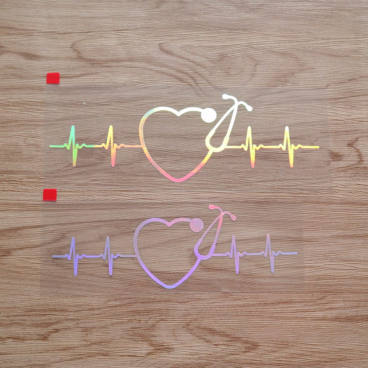 DF Stethoscope Heart Vinyl Decal - 8x3.75 Inch Bumper Sticker For Cars, Laptops & Windows | Medical Themed Decal