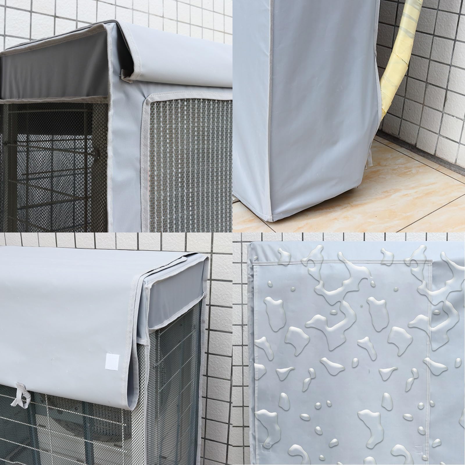 Coperture AC per esterni in tessuto Oxford 600D a maglia fine, protezione per condizionatore d'aria, protezione per tutte le condizioni atmosferiche, per unità esterne, adatta per unità 92 x 125 x 35