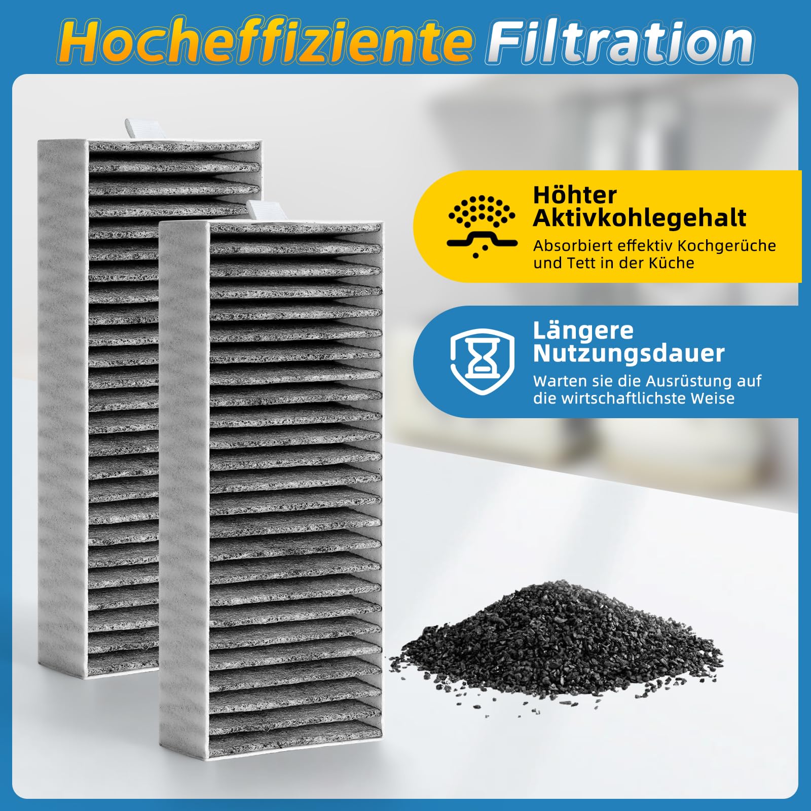 Aktivkohlefilter für Dunstabzugshaube Siemens Bosch Neff Gaggenau