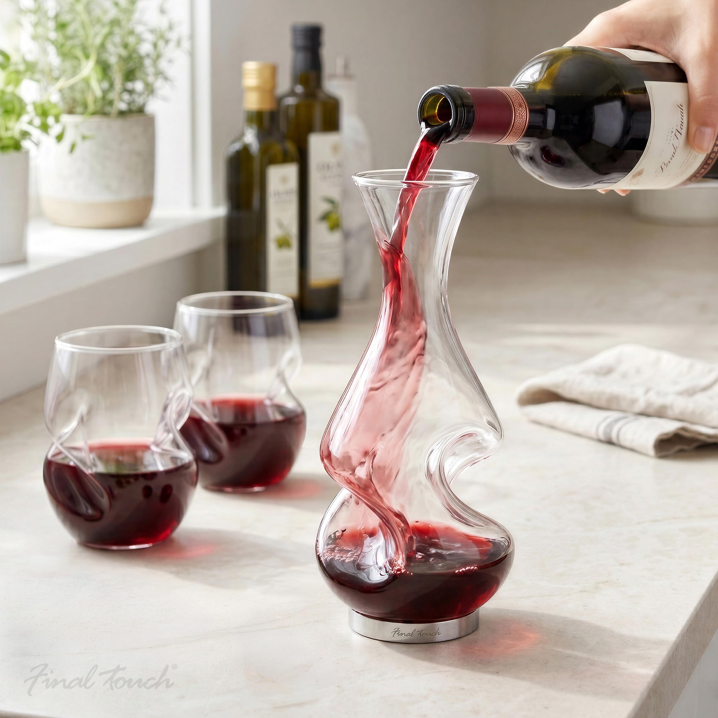 Final Touch Conundrum Aérateur de vin Decanter Potable Cadeau Clair,
