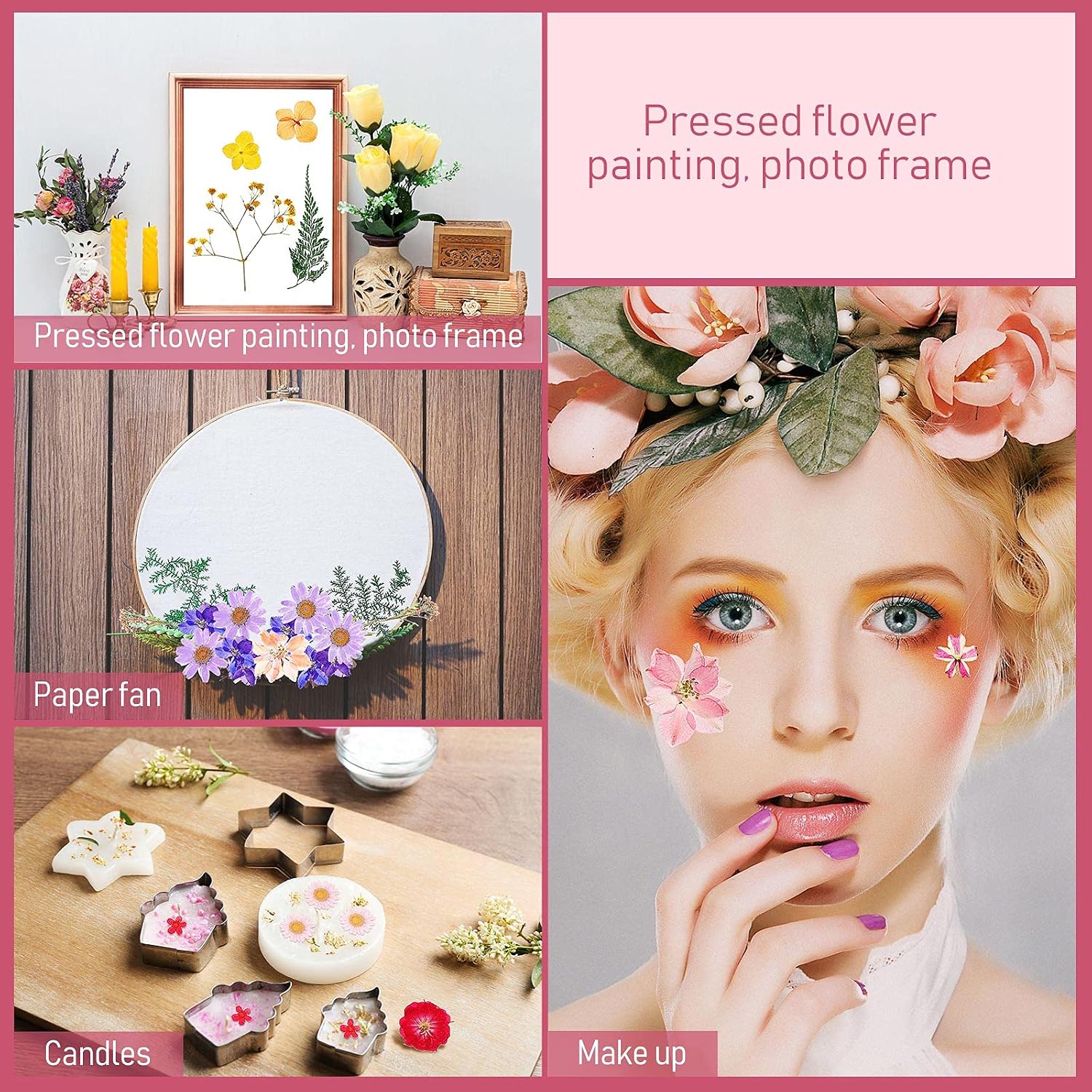 Nuanchu 200 Pcs Dried Pressed Flowers for Resin Natural Real Pressed Flowers Leaves Bulk for Crafts DIY Art Jewelry Making Floral Decors(Multicolor)