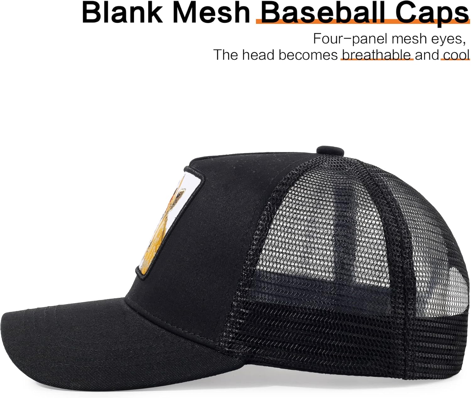 Trucker Hat Men Animal Snapback Hats Adjustable Embroidered Baseball Cap Mesh Breathable Square Patch Women Caps - Image 4