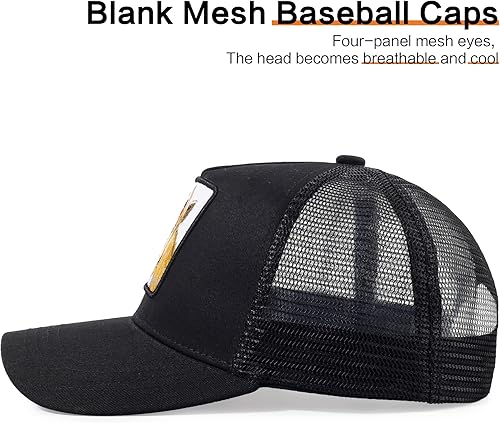 Miniatura 5 de Gorra de béisbol bordada ajustable para hombre, gorra de béisbol bordada con malla transpirable, parche cuadrado, gorras para mujer