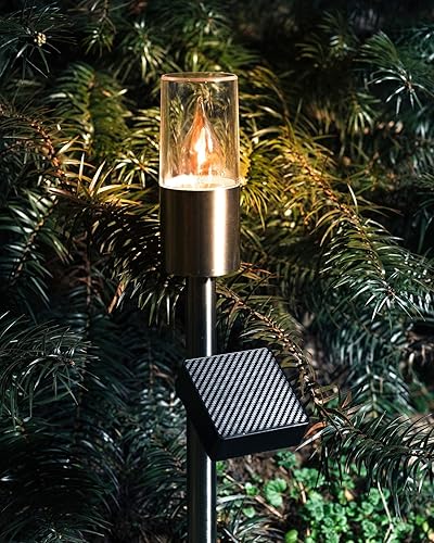 Miniatura 9 de Yoolax - Luces solares para camino, con sensor de movimiento, para exteriores, paquete de 2 unidades, impermeables, del atardecer al amanecer, luces