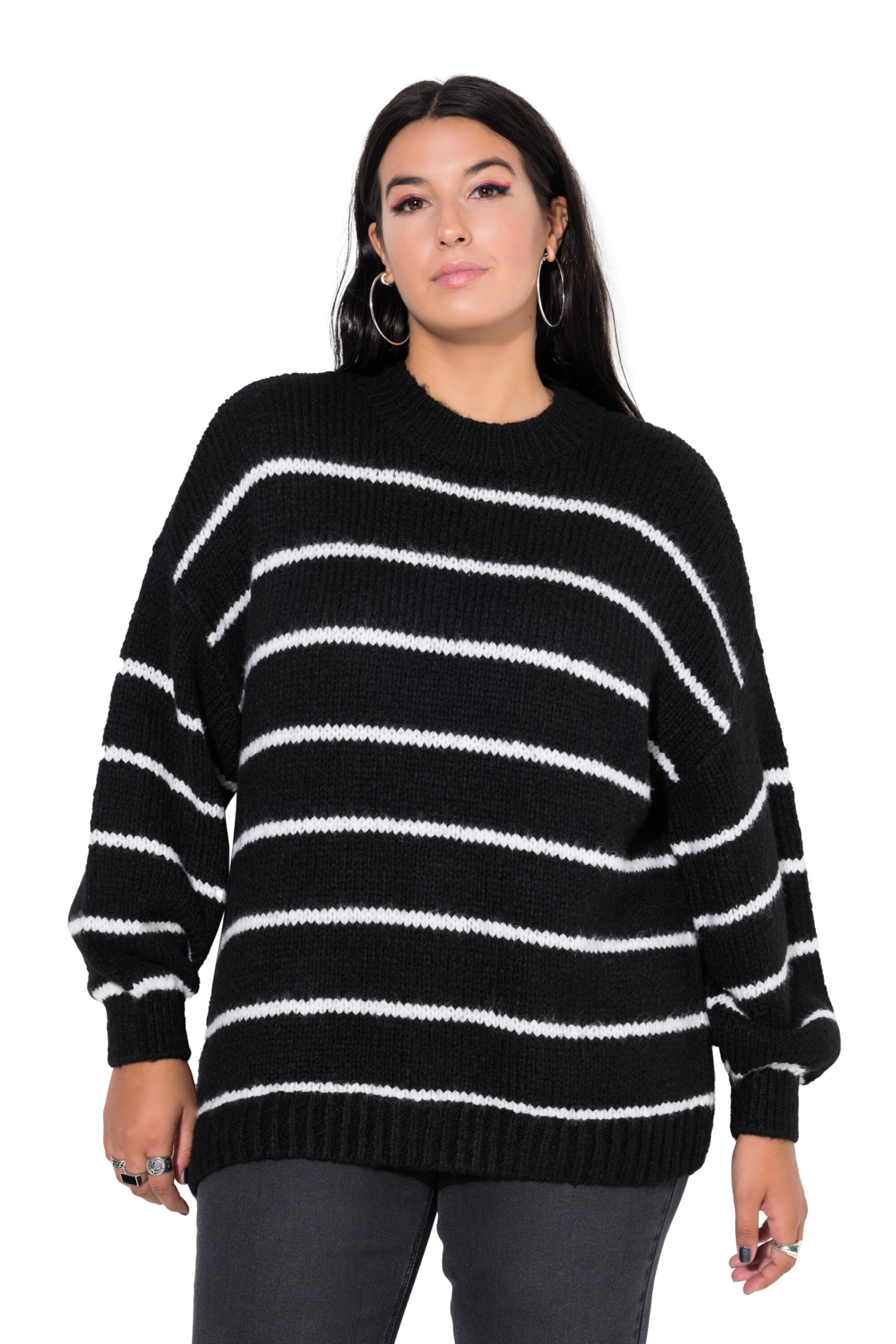 Studio Untold Damen große Größen Übergrößen Plus Size Pullover, Oversized, Ringel 837834