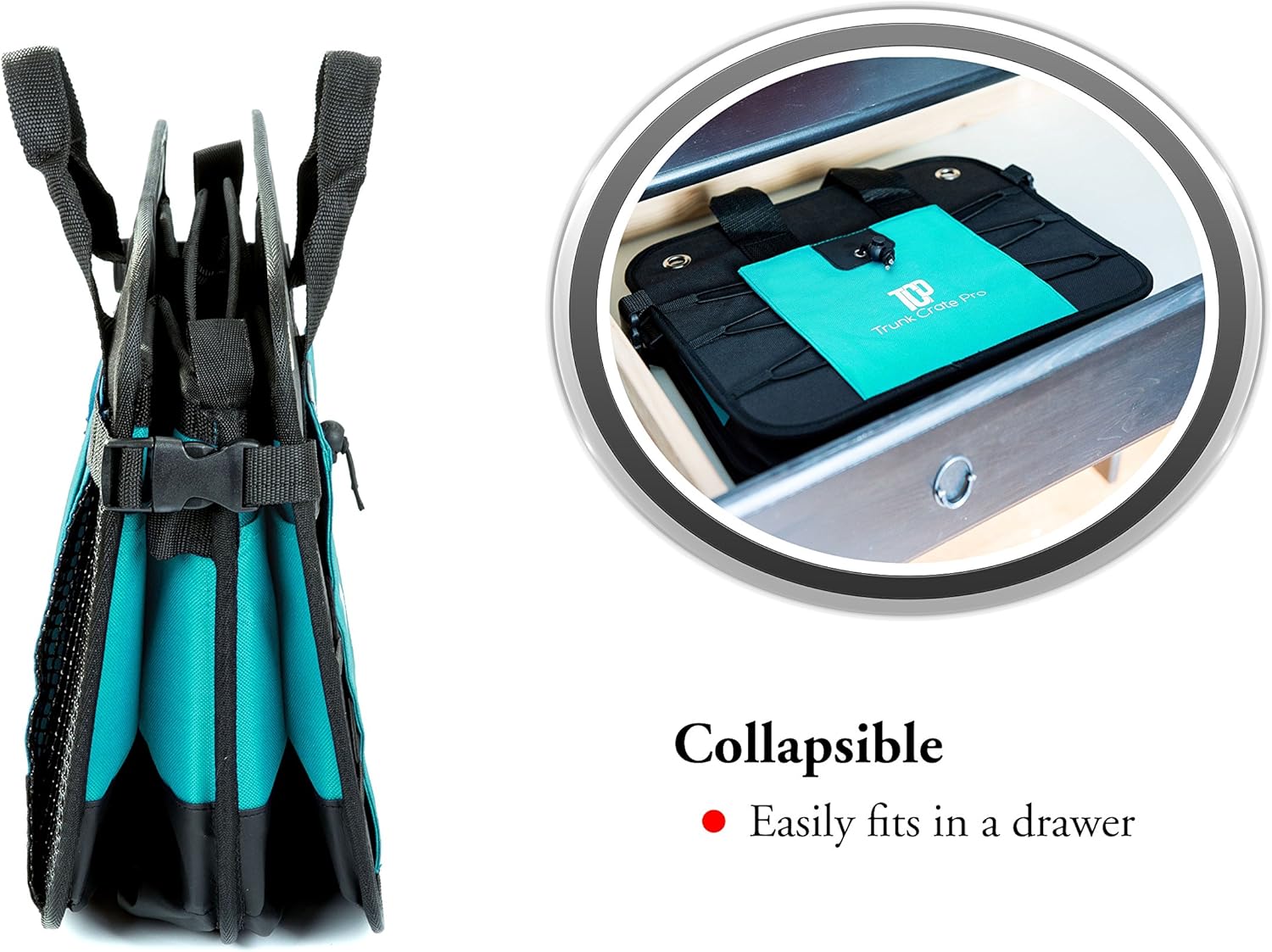 TRUNKCRATEPRO Save 16 per cent on a bundle of 3 premium collapsible portable multi compartments car trunk organizer for men and women (red, cyan and black)