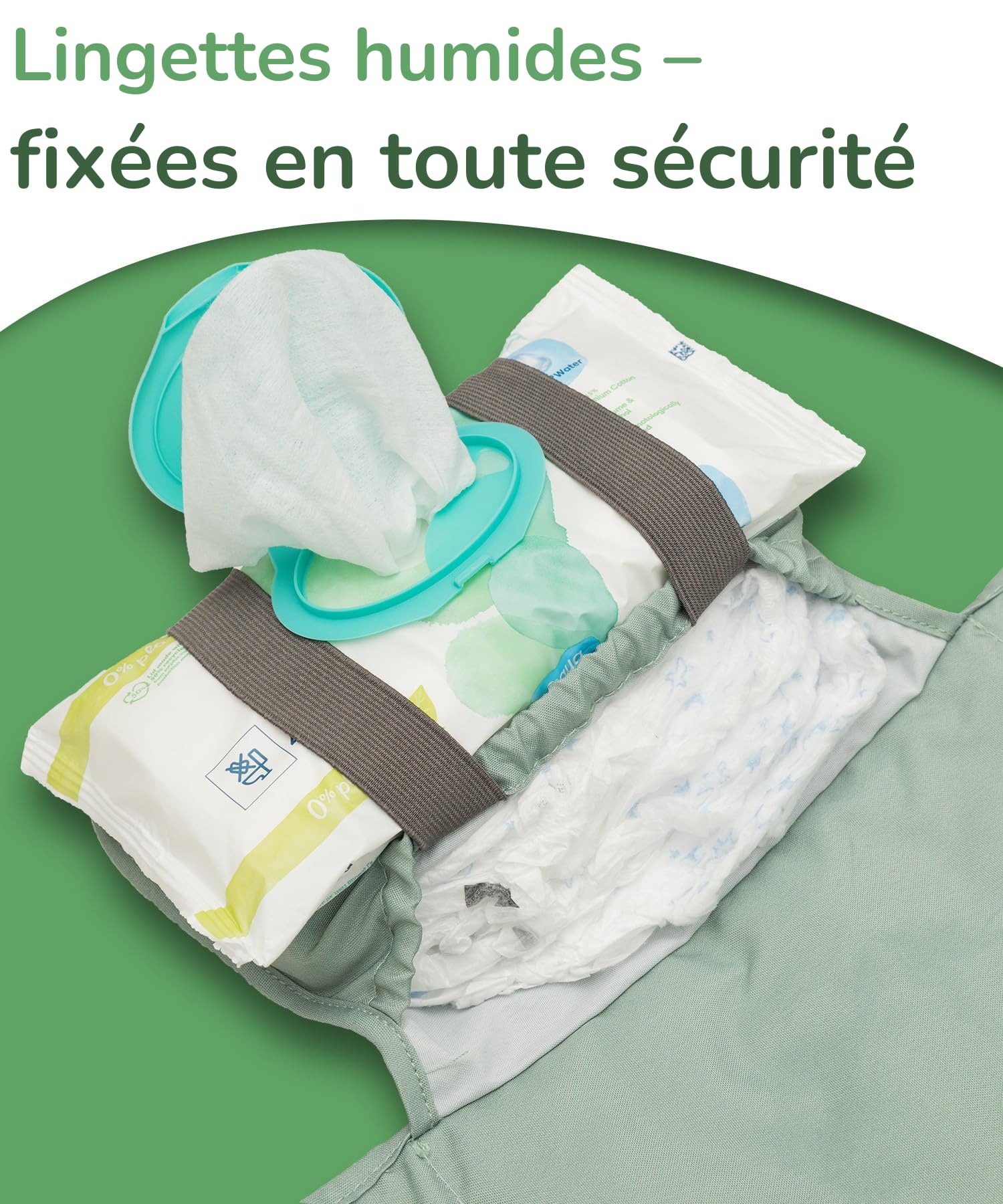 Jubi® Matelas à Langer Nomade Mint – Coton Bio & Polyester Certifié Öko-Tex – compact, pliable et lavable