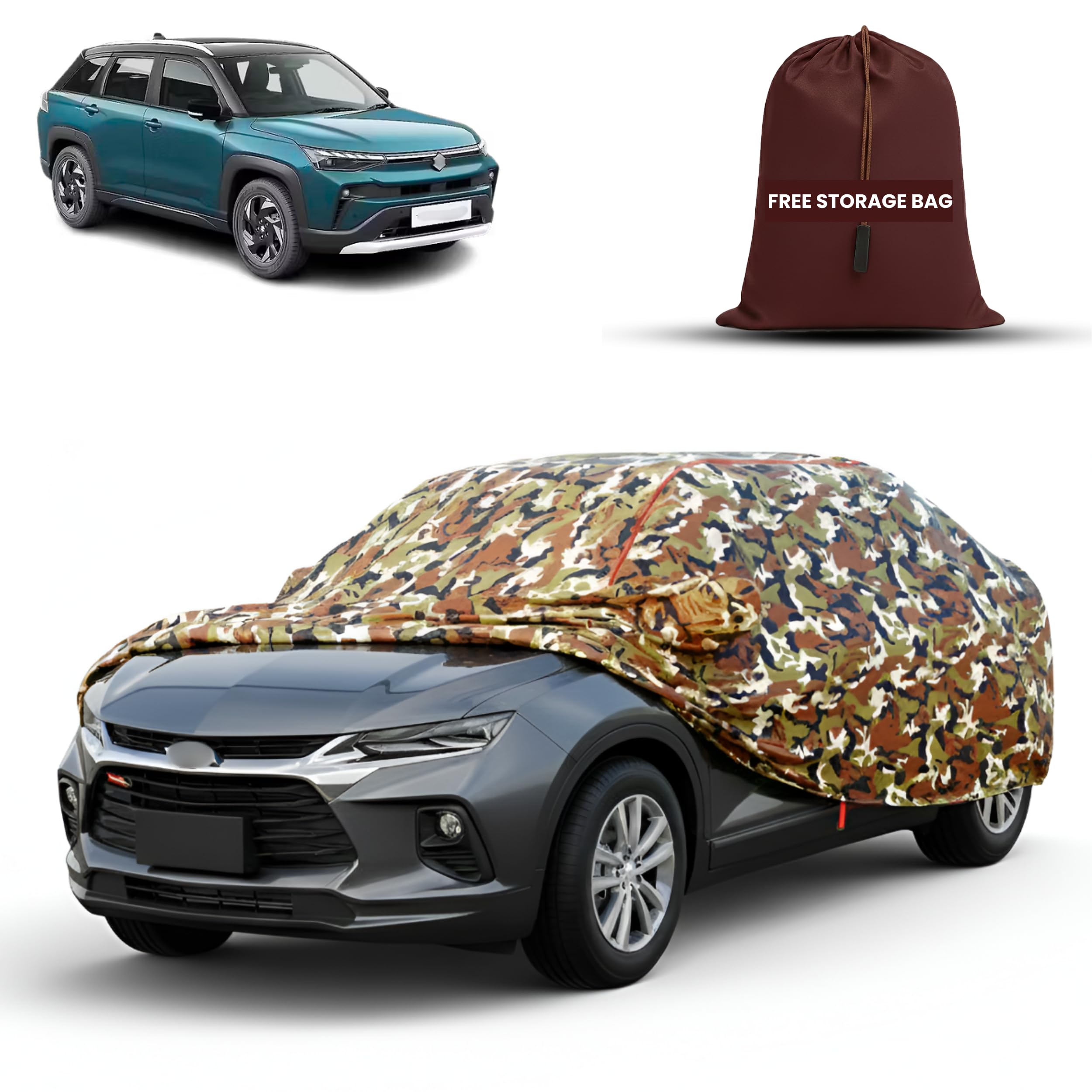 MORNYRAY Car Cover for Maruti Victoris | Fully Waterproof Car Body Cover | with Mirror & Antenna Pocket | Dustproof, Windproof & Anti-Scratch Lining, Camouflage-image-38