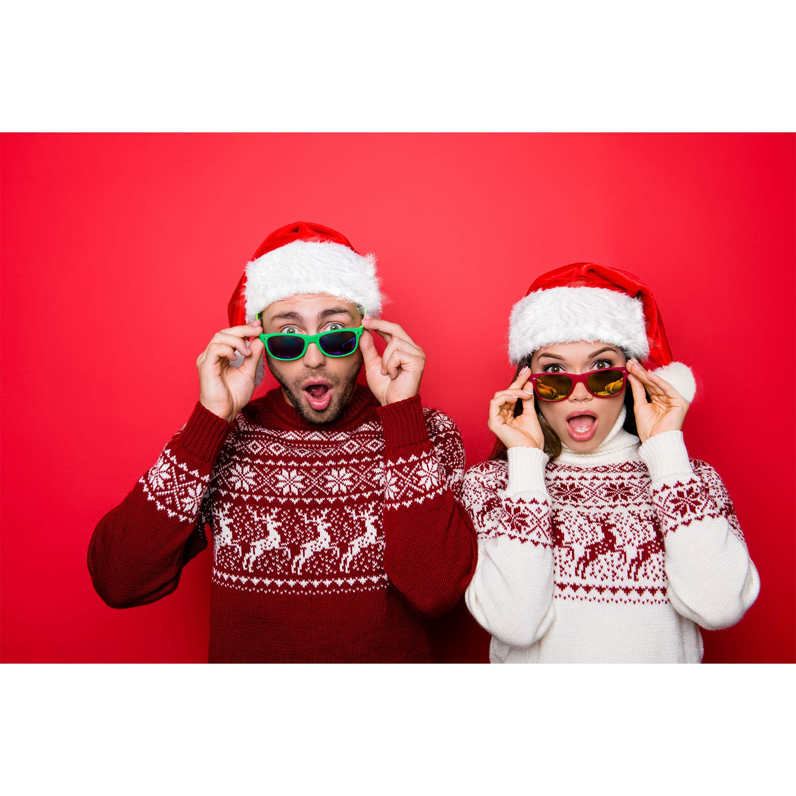 SATINIOR 6 Pieces Santa Hat Christmas Hat Claus Xmas Hat for Adults Unisex with Lining Plush Brim for Christmas New Year Party