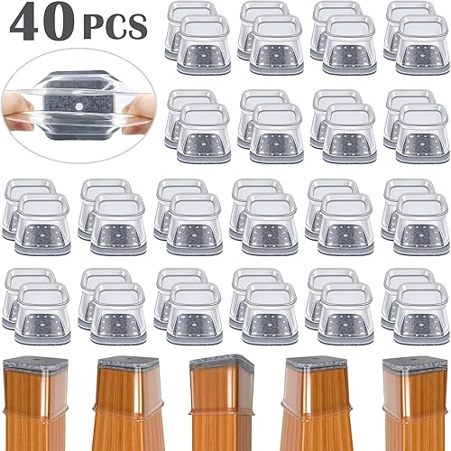 Miniatura 66 de BUMACO 20 protectores de suelo para patas de silla, protectores de patas de silla para suelos de madera dura, almohadillas de silicona para proteger