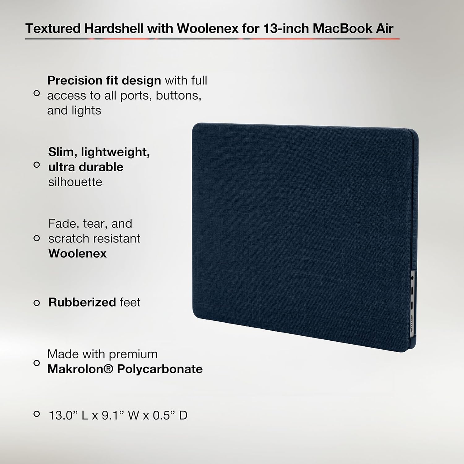 Incase Textured Hardshell Woolenex - MacBook Air 13 inch Case - 2017, 2016, 2015, 2014, 2013, 2012 - MacBook Case, Laptop Cover, Protective Hard Shell, Scratch Resistant, Lightweight - Colbalt - Image 3