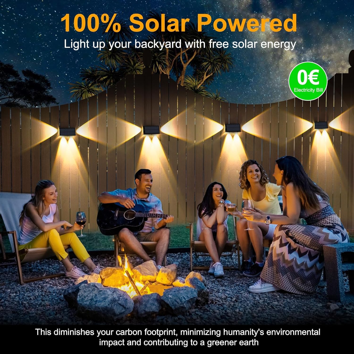 NATPOW Aplique Solar Pared Exterior, 4 Piezas Luz Solar Exterior Pared Blanco Cálido, Luces Pared Solar con Iluminación en Tres Direcciones, IP65 Impermeable para Patio, Valla, Porche, Garaje