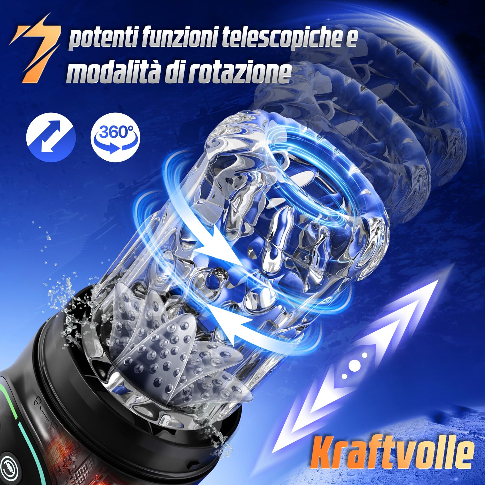 Masturvatore per Uomo con 7 Modi di Telescopica & Rotazione & Succhiare, Masturbtore per Pene Sex Toys, Sexytoysys Uomo 3D Vagina Toys sessuali per Uomini Controllo dell'APP