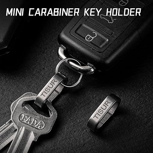 Miniatura 2 de TISUR Mini llaveros de titanio, mosquetón pequeño, clip de liberación rápida, llavero, conector, accesorios para automóvil