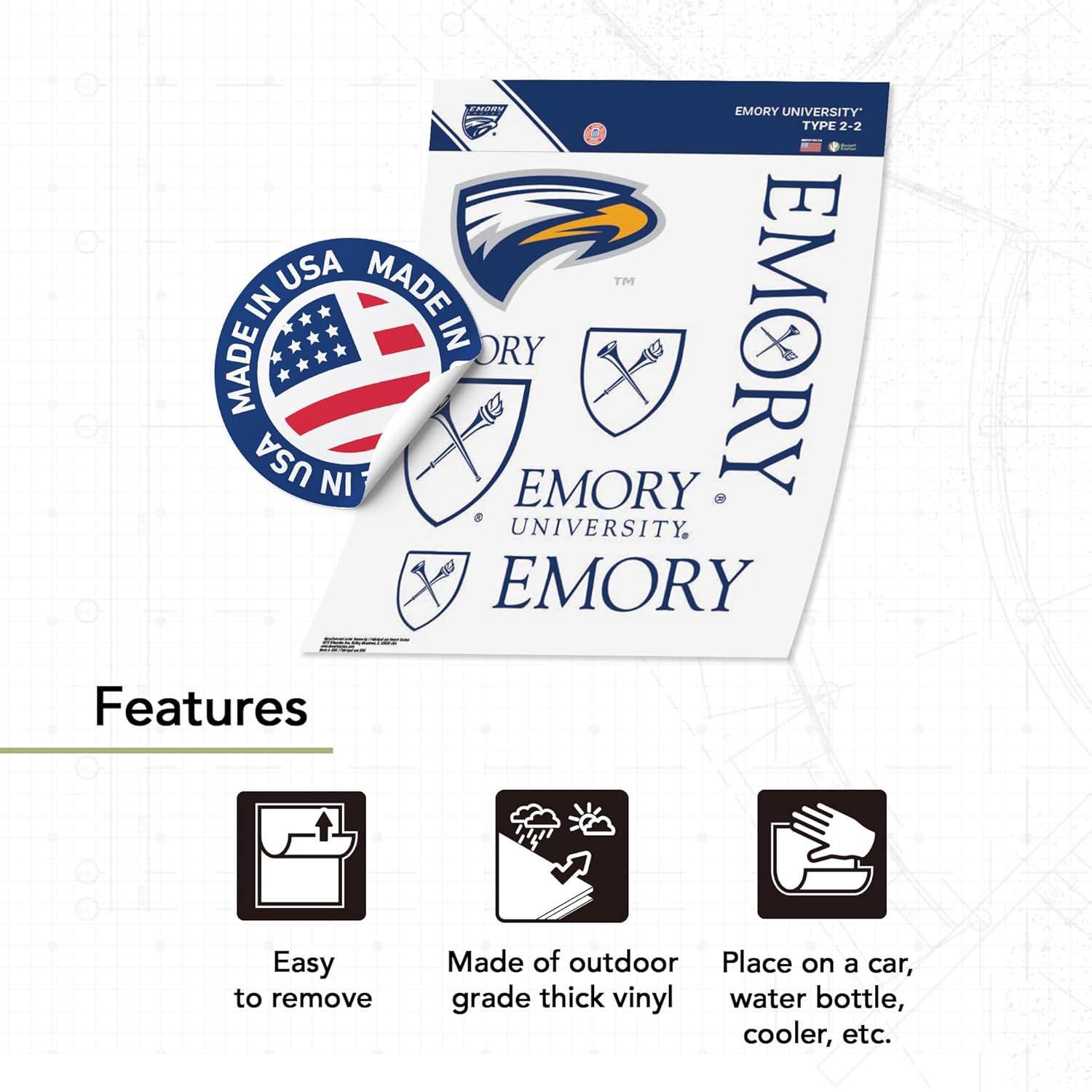 Desert Cactus Emory University Sticker Eagles Vinyl Decals Laptop Water Bottle Car Scrapbook T2 (Type 2-2) - Image 2