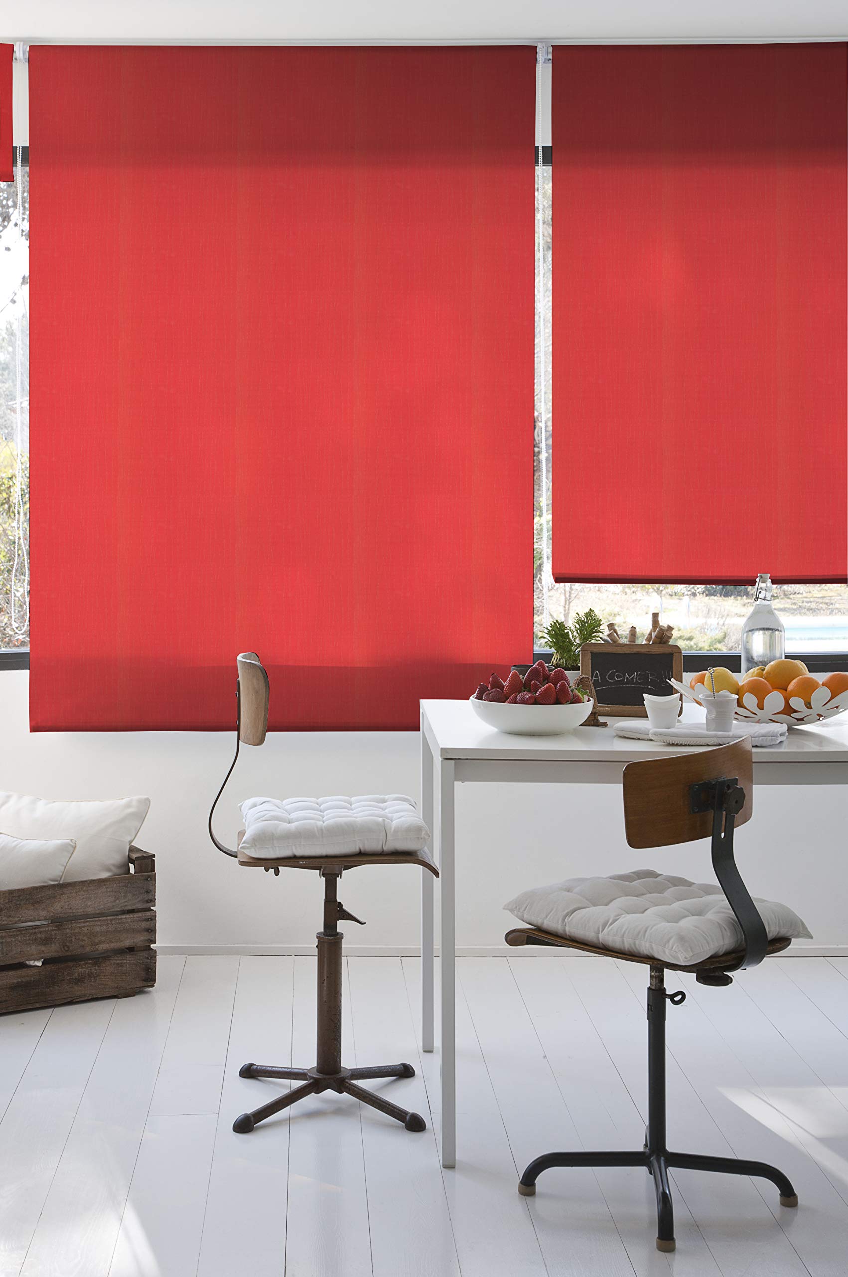 Estoralis - Aitana - Store Enrouleur Tamisant, 150 x 175 cm, Couleur Rouge