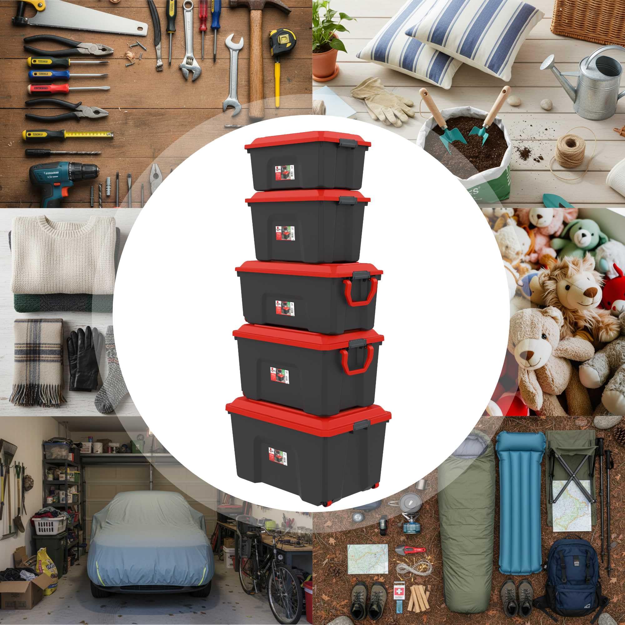 SUNDIS Malle de rangement à roulettes LOCKER 135 l