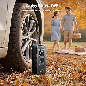 Tire Inflator Portable Air Compressor, Up to 160 PSI Car Tire Inflator, Cordless Air Pump, Portable Tire Pump with Gauge - Portable Tire Inflators for Car, Light Pickup, Bike and More