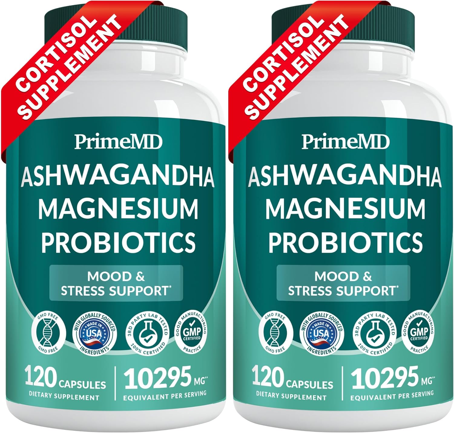 5-in-1 Cortisol Supplement for Women and Men with Ashwagandha for Calmness, Focus, and Inner Zen Herbal Supplements with Shilajit Extract, Magnesium Glycinate, Probiotics (120 ct, Pack of 2) 5-in-1 Cortisol Supplement for Women and Men with Ashwagandha for Calmness, Focus, and Inner Zen Herbal Supplements with Shilajit Extract, Magnesium Glycinate, Probiotics (120 ct, Pack of 2)