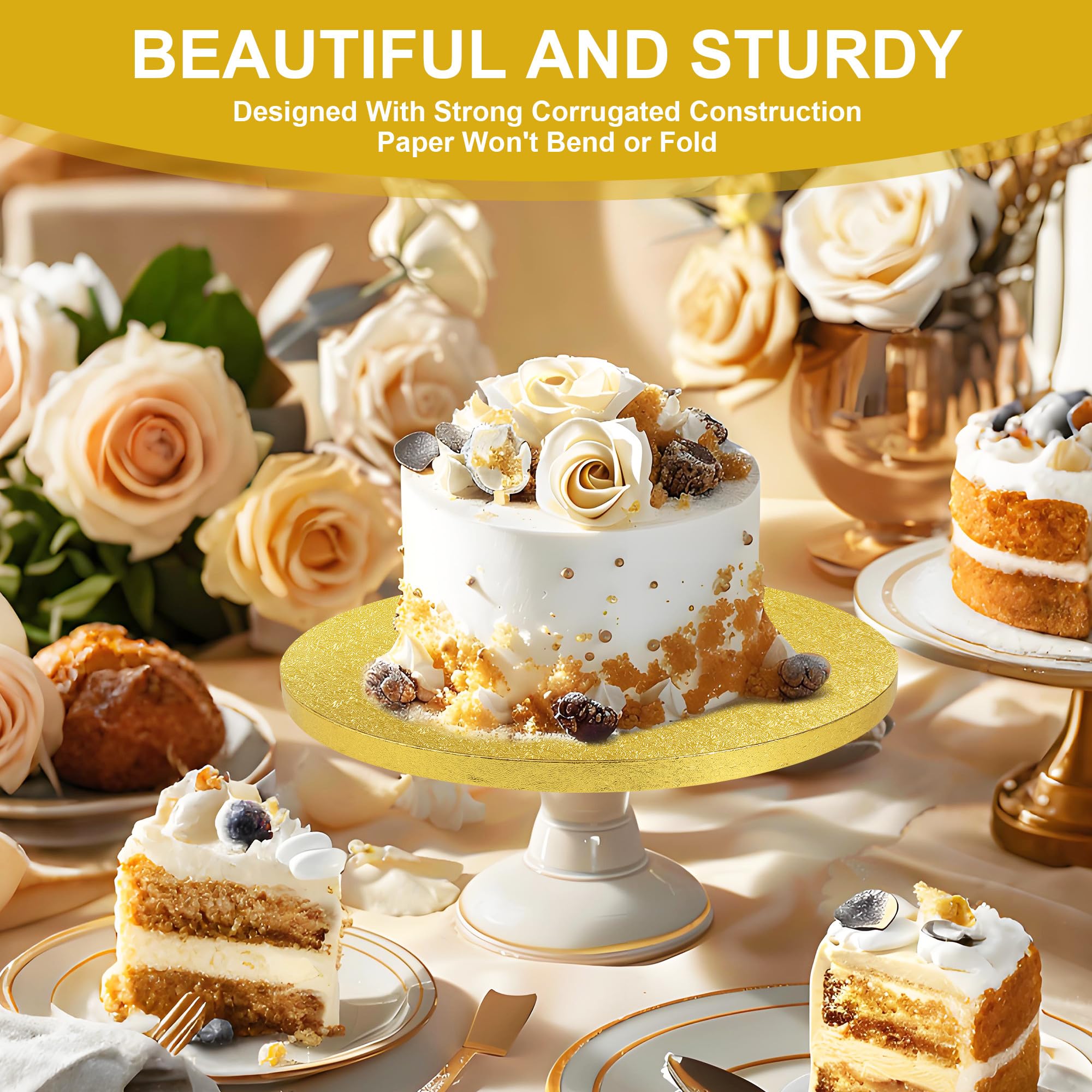 Plateaux à Gâteau Ronds 30 Cm - Lot De 5 En Carton Épais 12 Mm - Anti-Gras Et Réutilisables - Pour Pâtisserie Et Présentation