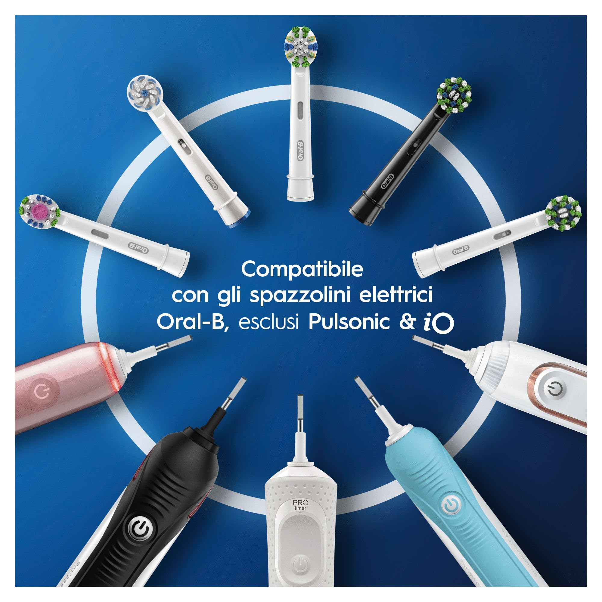 Oral-B CrossAction Testine Di Ricambio Con Tecnologia CleanMaximiser, Confezione Da 10 Pezzi, Pacco Adatto Alla Buca Delle Lettere