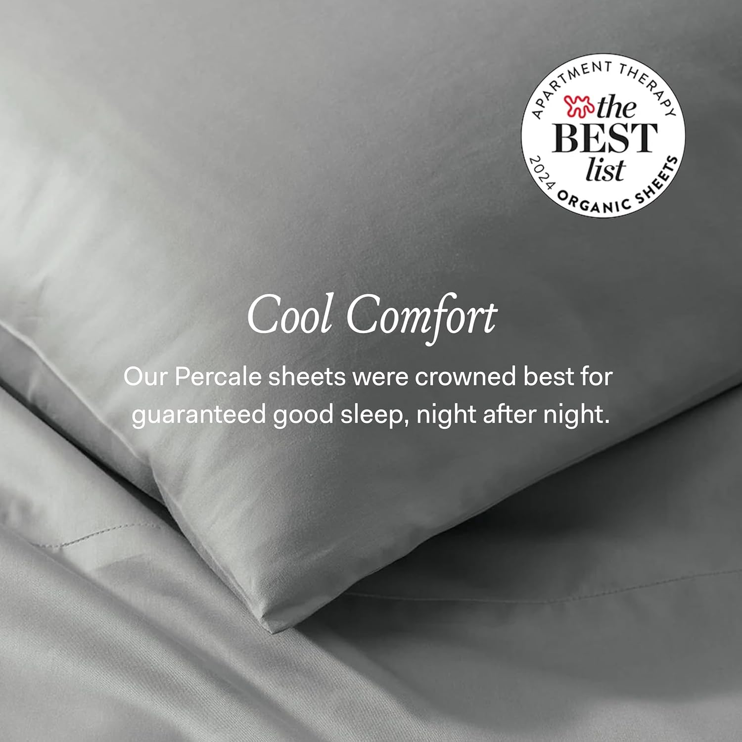 BOLL & BRANCH Percale Hemmed Sheet Set - Cooling Breathable Bed Sheets for Hot Sleepers - Split King, White - Luxury 100% Organic Cotton - 1 Flat, 2 Fitted, 2 Pillowcases - Image 5