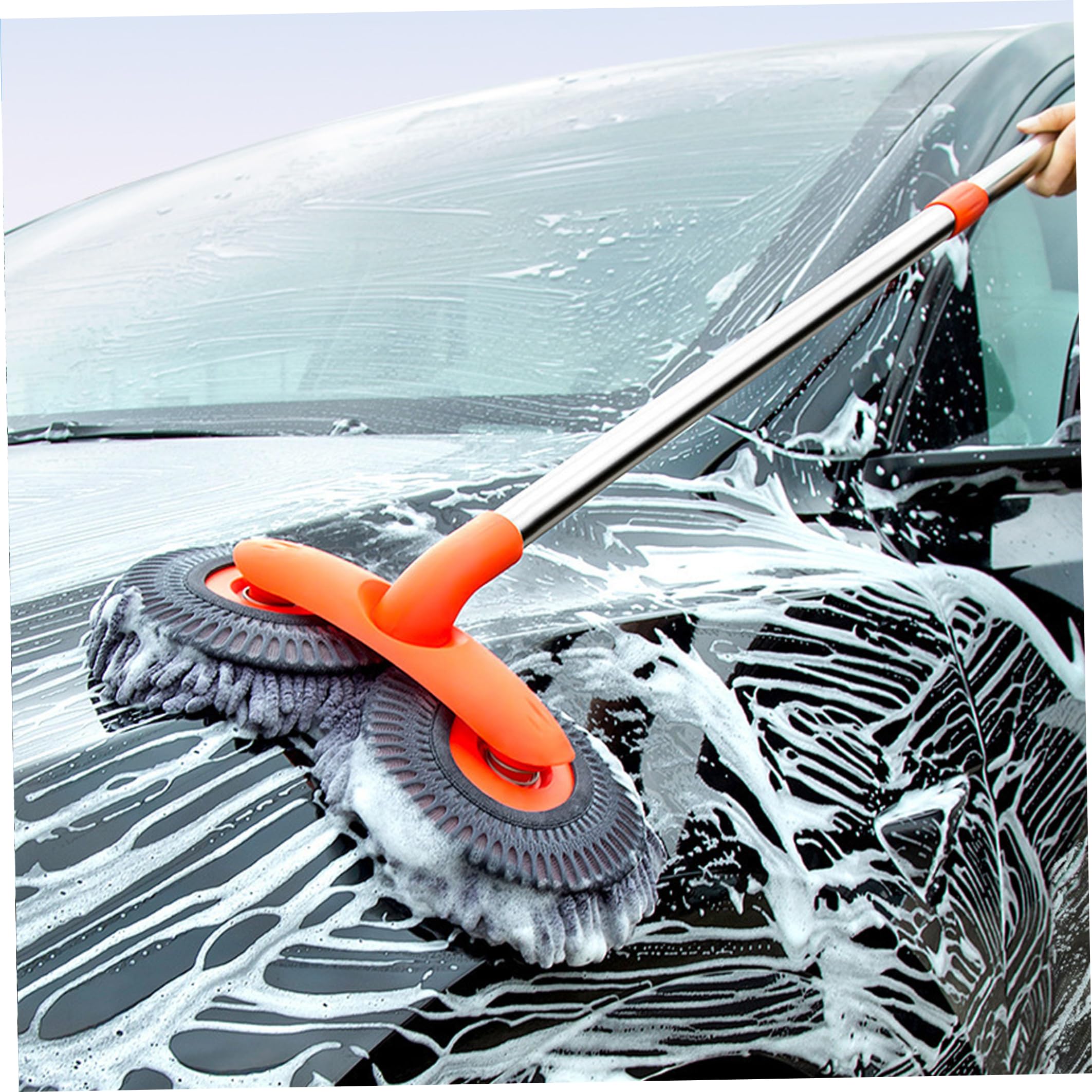 Balai de lavage de voiture, brosse lavage voiture télescopique, double tête en Chenille, outil nettoyage sans rayures pour véhicules, 20 à 45 pouces