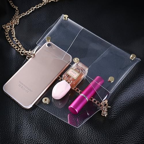 Miniatura 6 de LUOEM Bolso cruzado de PVC Bolso de mensajero de embrague Bolso de hombro Tote (transparente), Transparente, Bolso