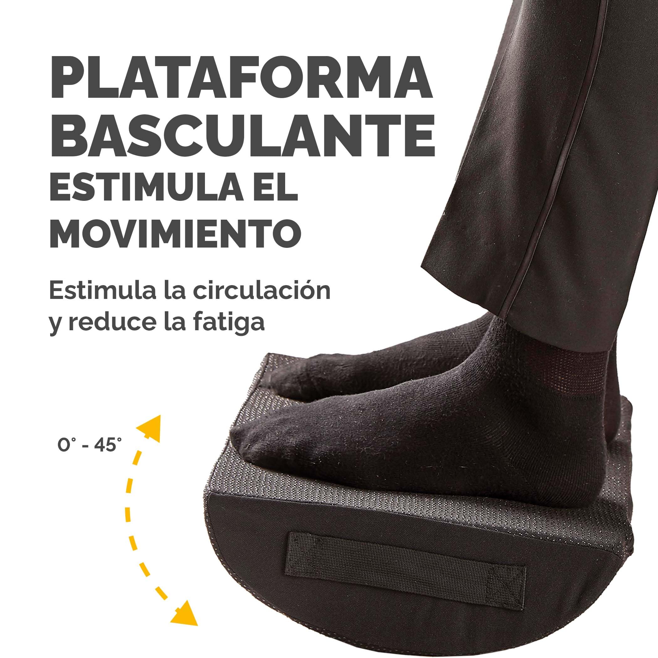 Fellowes Breyta Cojín Reposapiés - Apoyo ergonómico, Movimiento oscilante, Base Antideslizante, Materiales ecológicos, asa de Transporte, 5 años de garantía, Ideal para la Oficina y el hogar