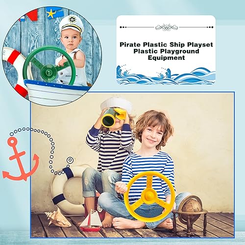 Miniatura 4 de Juego de 4 columpios de plástico para volante, parque infantil, barco pirata, accesorios para niños, exteriores, jardín, patio trasero, sala de