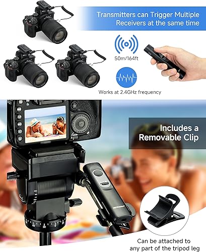 Miniatura 5 de PROfezzion 164 pies Control remoto inalámbrico para Nikon Z6 Z7 Z7II Z6II Z5 D750 D780 D7500 D7200 D5600 D5500 D5300 D3300 D3200 D610 Cámara,