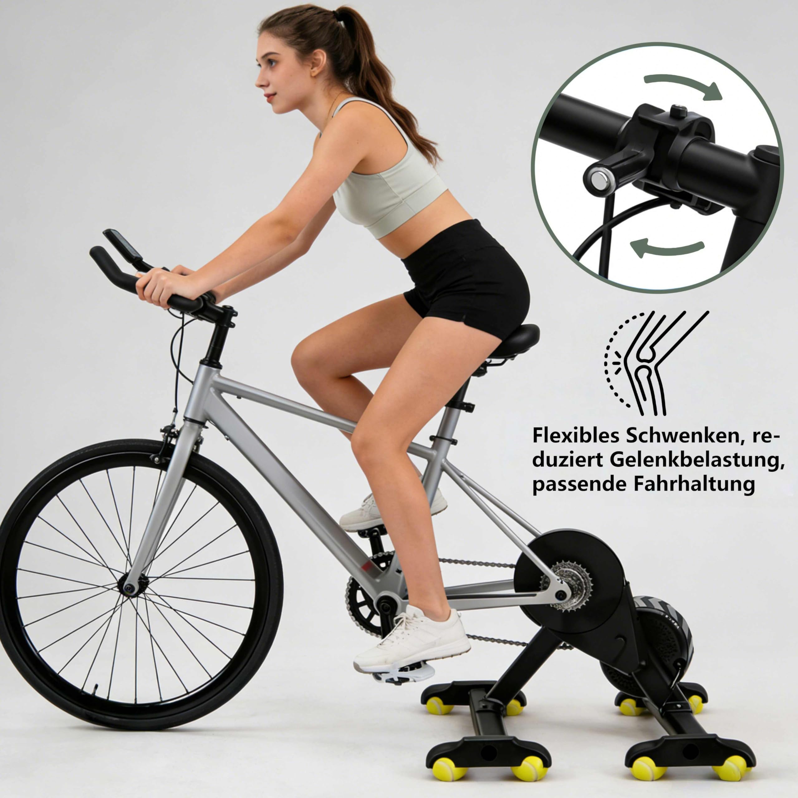 4 Stück Rocker Plate Füße mit 8 Tennisbällen, Snap Rocker Feet Adapter, Geräuschdämpfende Wippplatten Zubehör kompatibel mit Wahoo Kickr Core 2 Indoor Fahrradtrainer