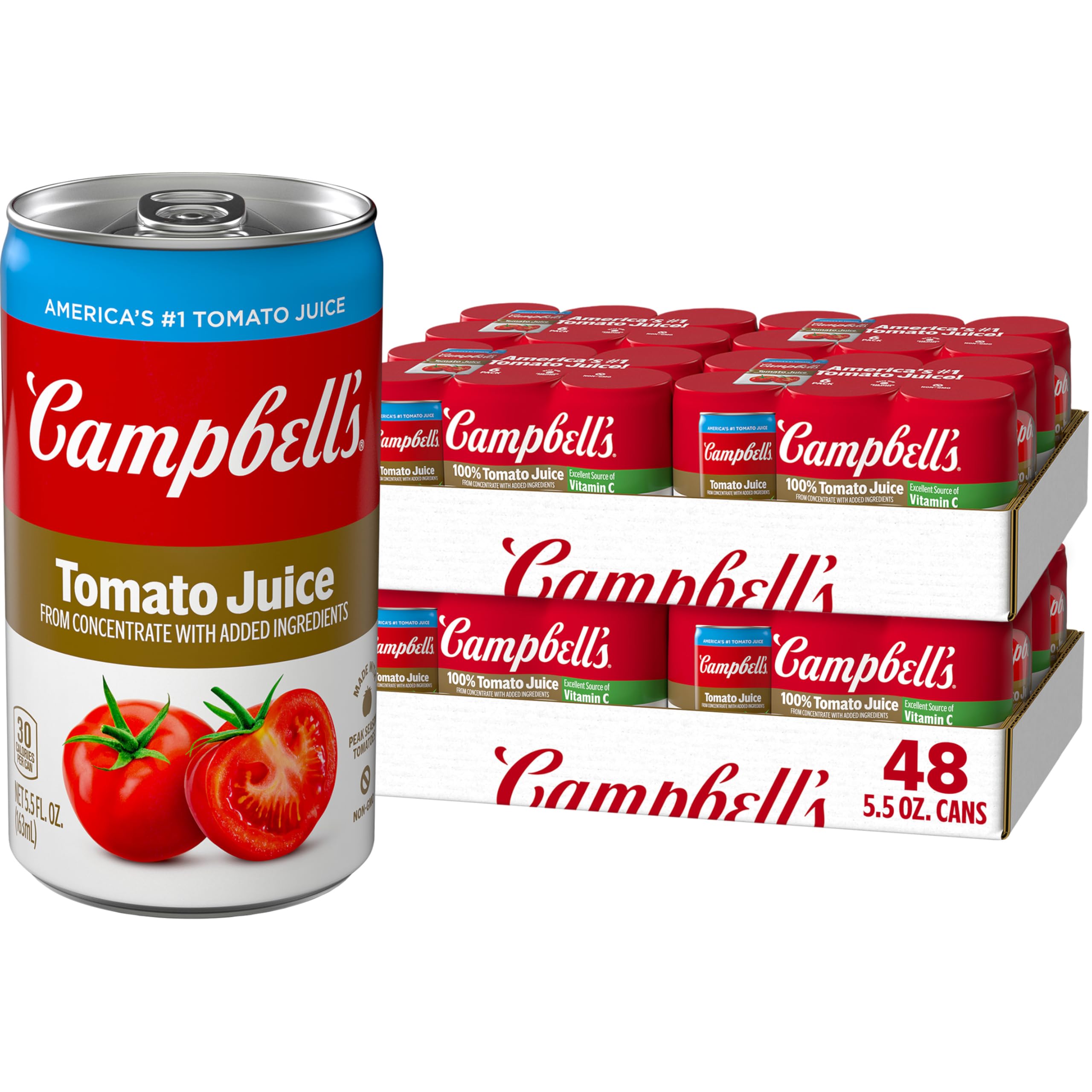 Amazon.com : Campbell's 100% Tomato Juice, 5.5 fl oz Can (48 Pack