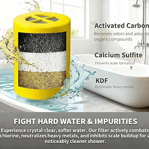 Miniatura 3 de Filtro de ducha de repuesto compatible con cabezal de ducha y filtro de ducha filtrado Afina, para agua dura, elimina el cloro y otras impurezas, 1