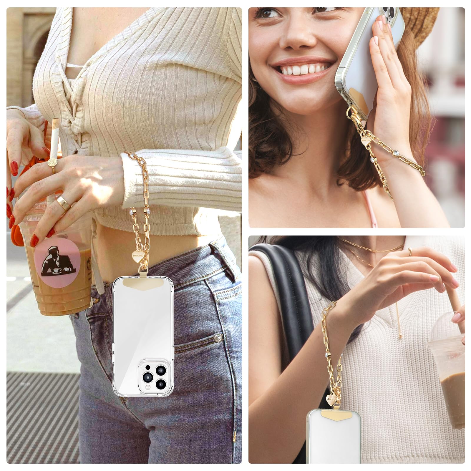 ROCONTRIP Phone Wrist Strap, Metal Mobile Phone Lanyard For - View #8