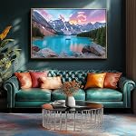 Blueforest Moraine Lake 1000 Piece Puzzle for Adults - Canadian Rockies National Park Jigsaw Puzzle, Challenging Landscape Art Gift with Poster, 27.5x19.7 Inch Wall Decor | Canada National Park Rockies Jigsaw Puzzles, Impossible Hard Challenging Land