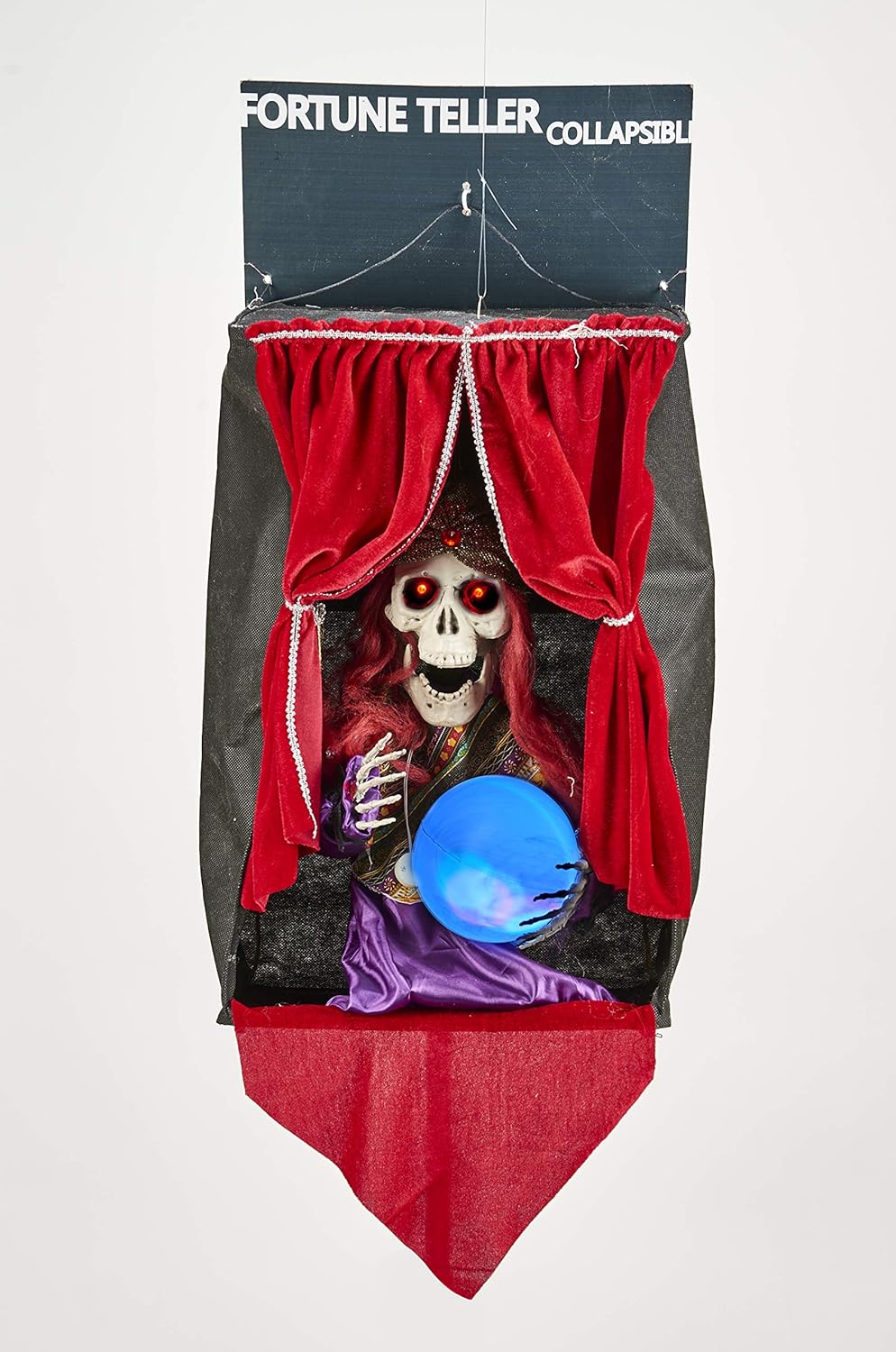 Worth Imports 27" Hanging Animated Crystal Ball Fortune Teller, RedPurpleBlackBlue