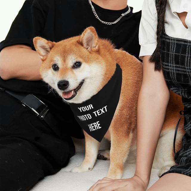 Foto 3 de 8 de Bufanda Personalizada para Mascotas, Bandana para Perro con Nombre, Personalizado