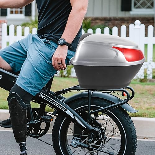 Miniatura 7 de VICASKY Funda superior para motocicleta, caja de cola de viaje, maletín para almacenamiento de casco, portador impermeable con bloqueo, fácil