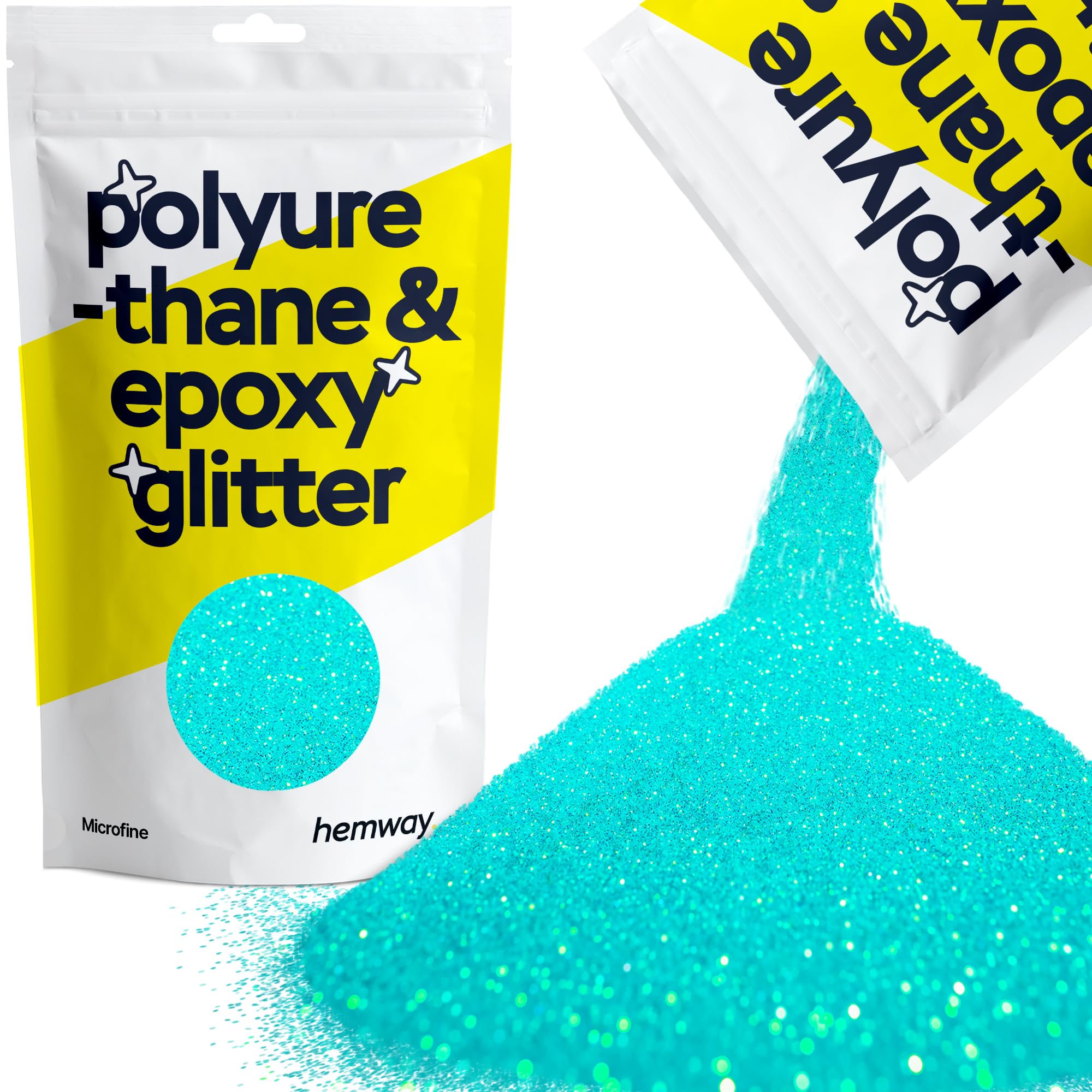 Hemway Resin Glitter Fluorescent Blue 100g Microfine