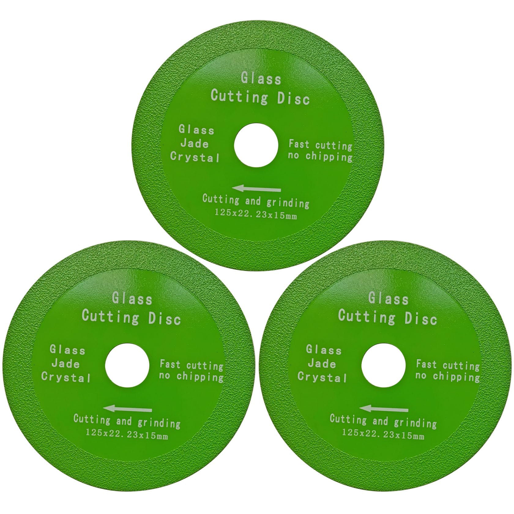 Set of 3 Glass Cutting Disc, Diamond Disc Diameter 125 x 22.23 mm Glass Cutting Discs Glass Cutting Disc for Glass Porcelain