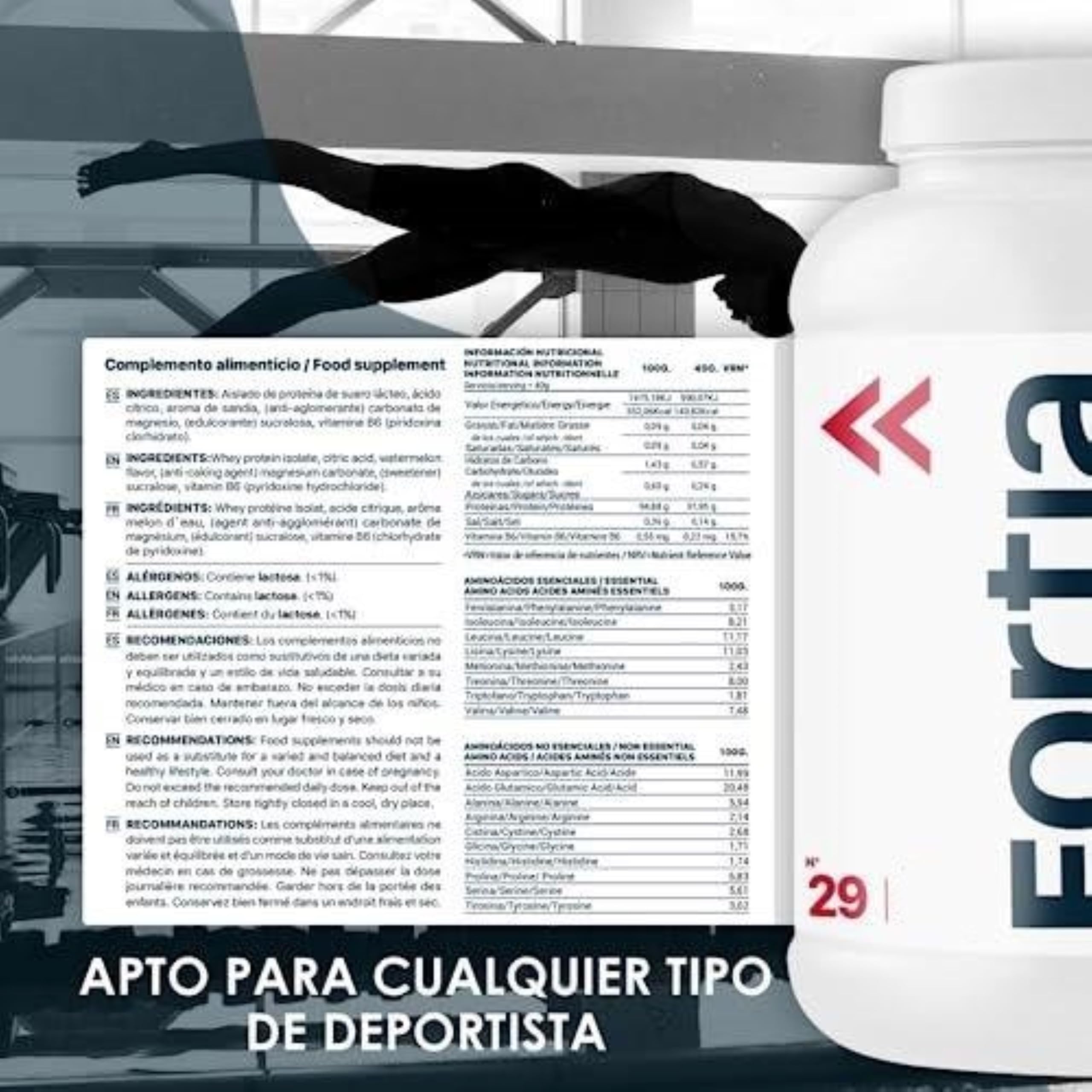 FORTIA Whey Protein Isolate 100% 36g/dosis + Shaker – Proteina Isolada de Suero Premium Hecha en España | Proteína Alta en BCAA, Leucina y Glutamina | Mejora Masa Muscular | Chocolate 1800g