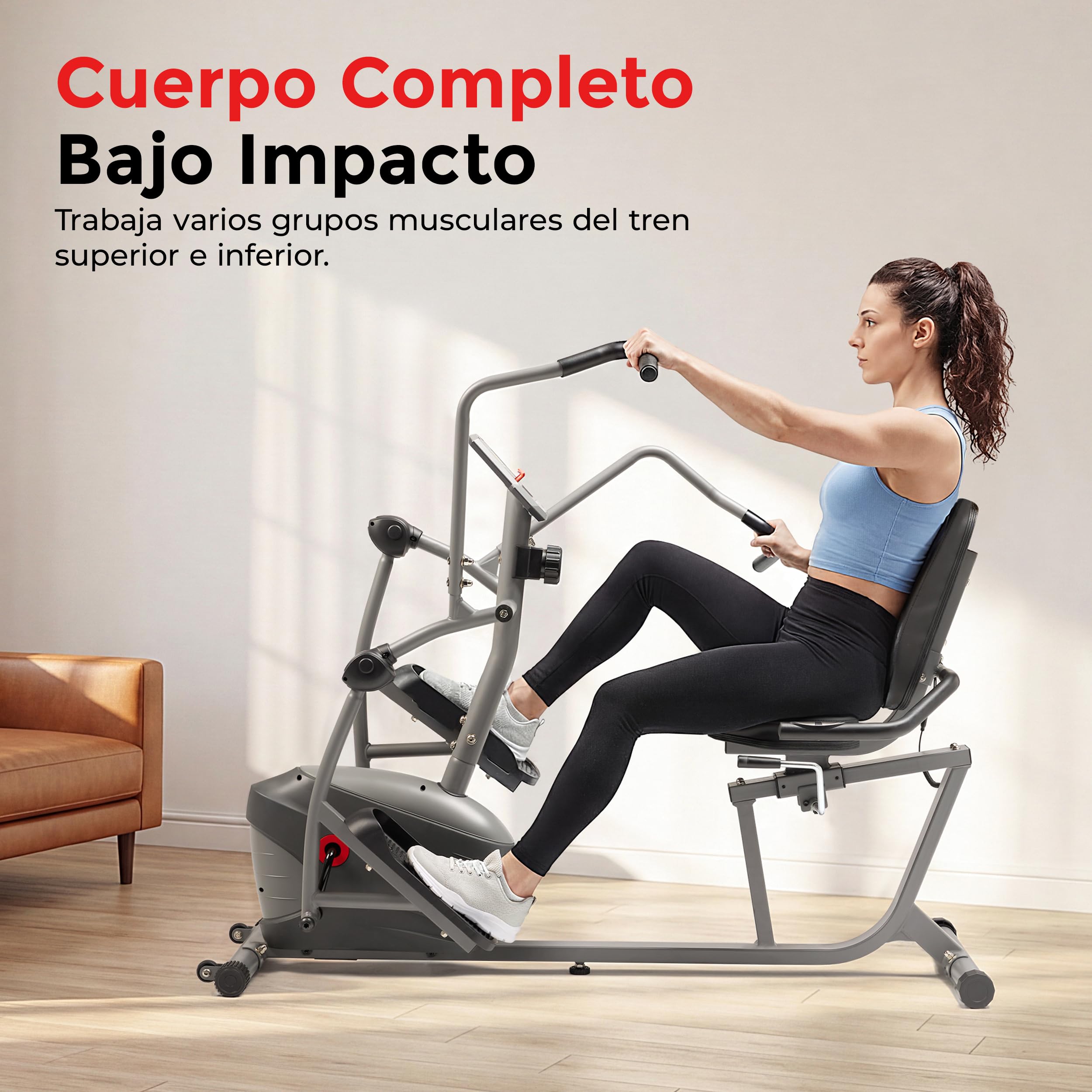 Sunny Health & Fitness Performance Bicicleta elíptica interactiva reclinada con exclusiva aplicación SunnyFit® y conectividad Bluetooth inteligente — SF-RBE420035
