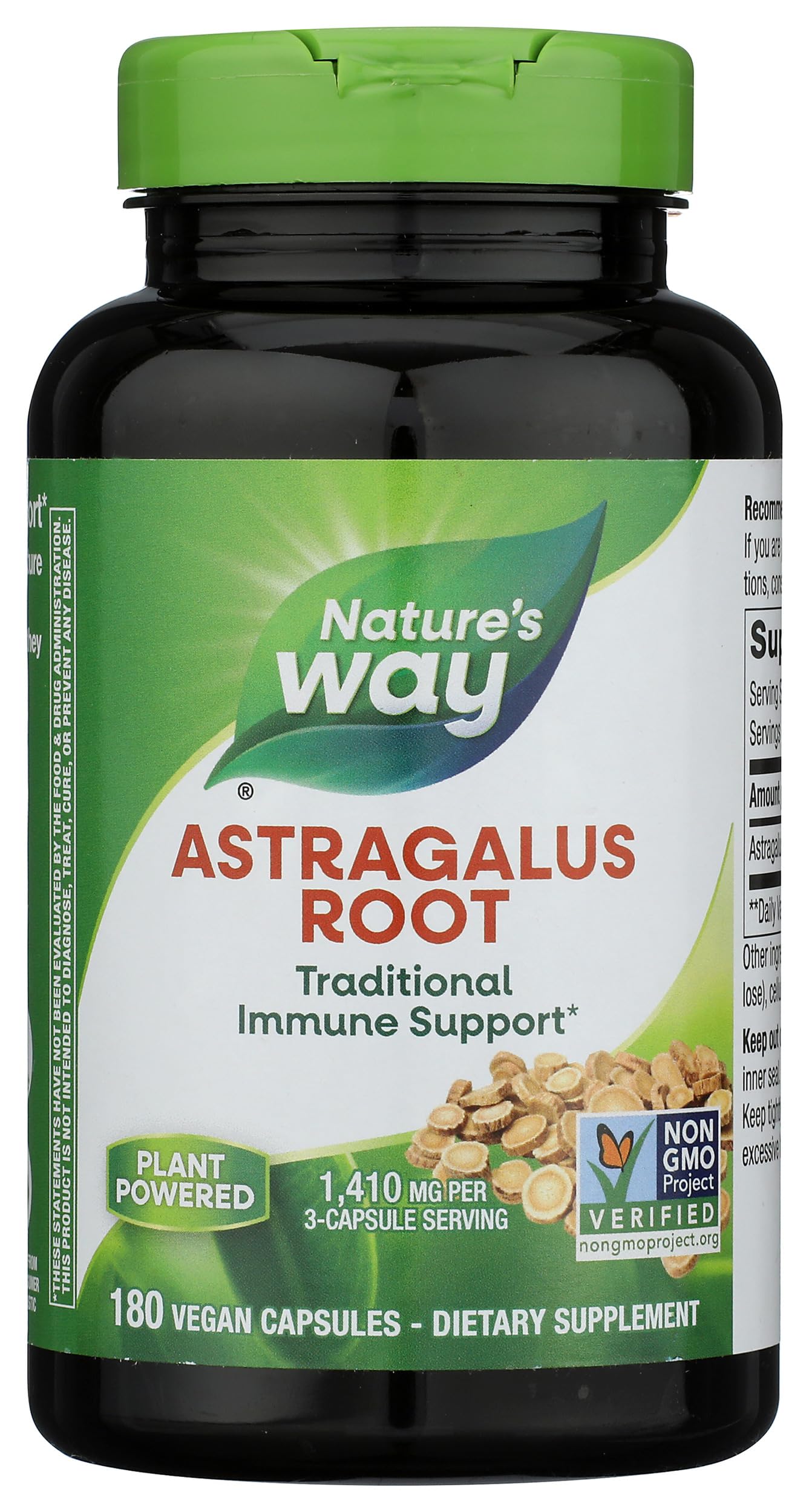 Nature's Way Astragalus Root, Traditional Immune Support*, Non-GMO Project Verified, Vegan, 180 Capsules