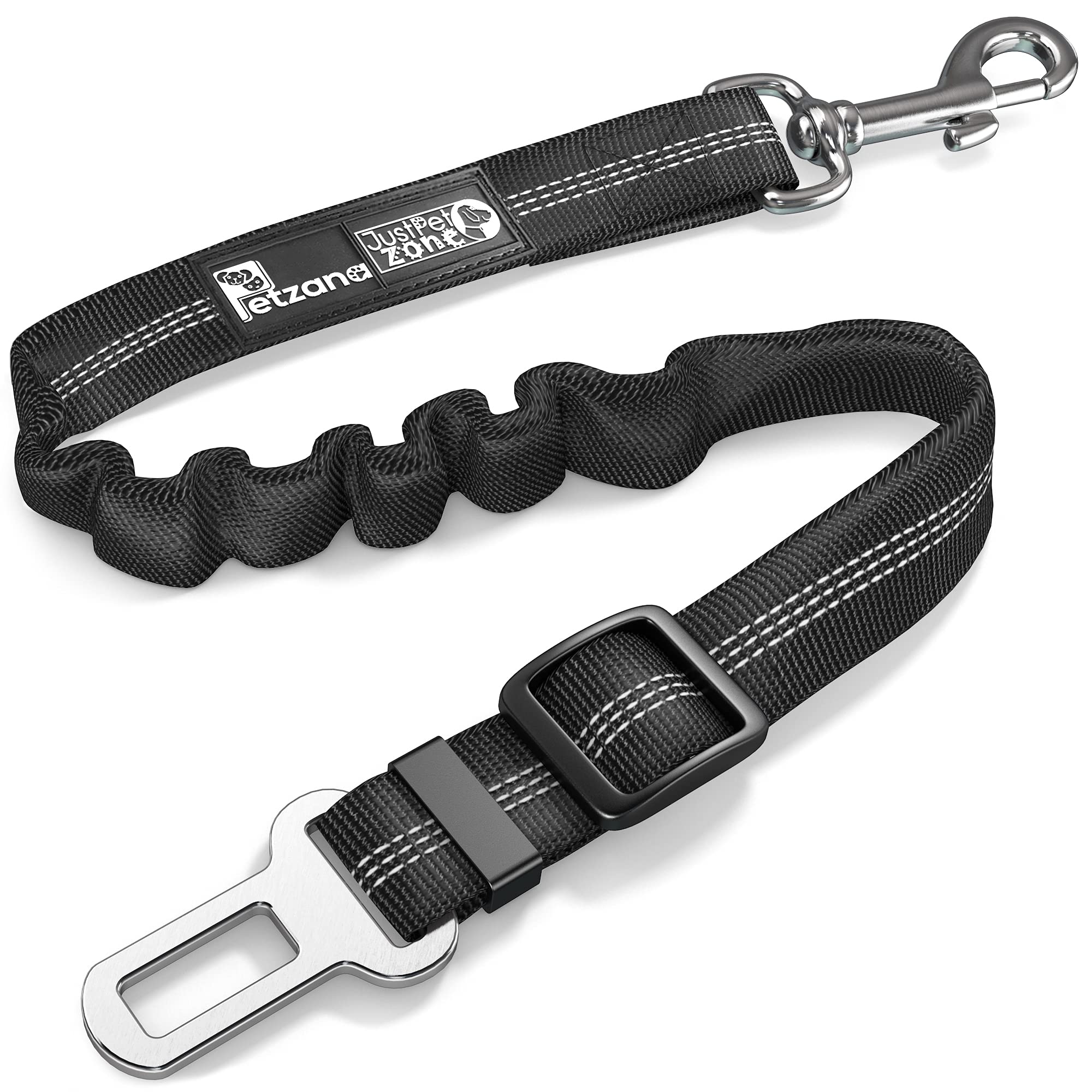 Dog Seat Belt for Car - Adjustable Dog Car Safety Harness (Black)