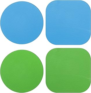 4 Pack Rubber Jar Opener Grippers, Anti-slip Coasters Bottle Lid Opener Jar Openers Multi-Function Kitchen Gadget for Elderly Senior Suffering from Weak Hands Arthritis (Blue, Green)