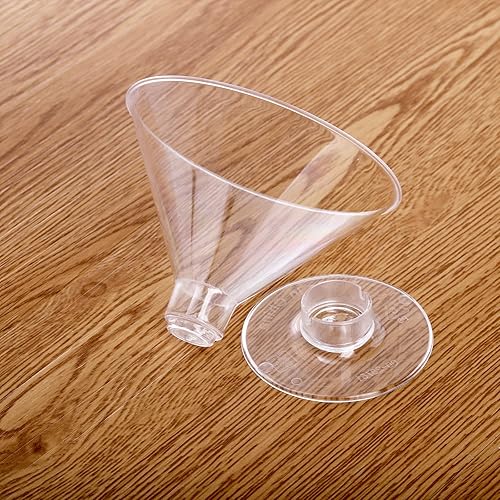 Miniatura 4 de Frcctre Paquete de 80 vasos de cóctel de plástico desechables, mini vasos de Martini de plástico de 5 onzas, mini vasos de vidrio transparente para