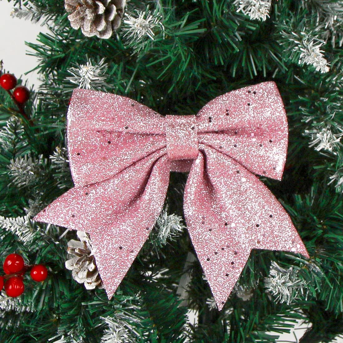YUNLI 12 fiocchi di Natale per albero di Natale oro glitter fiocchi per albero di Natale fiocchi fiocchi per albero di Natale fiocchi di Natale per corona di Natale regali decorazione