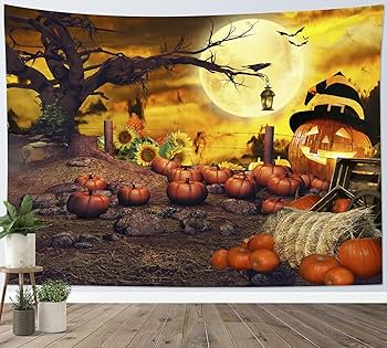 Halloween ハロウィン　タペストリー　　背景　　撮影　大きいかぼちゃ　秋 Halloween ハロウィン タペストリー 背景 撮影 大きいかぼちゃ